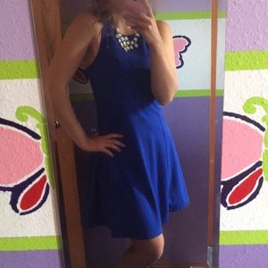 Royal Blue Old Navy Fit and Flare High Neck Dress